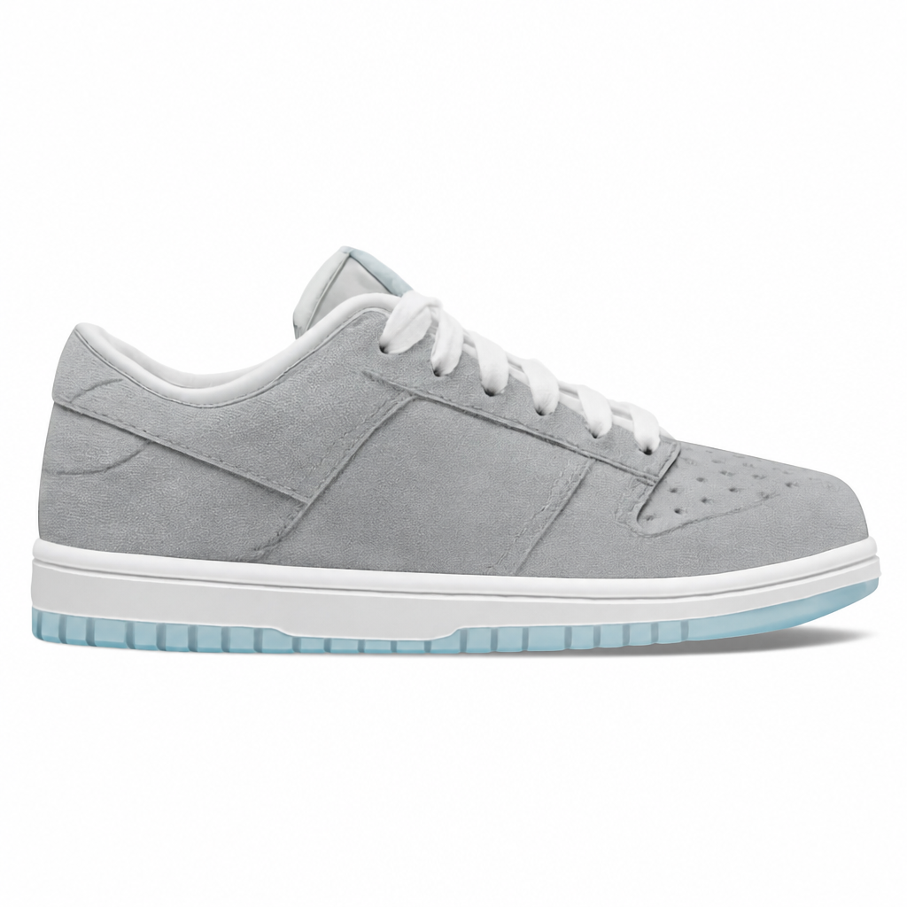 Grey and White Low-Top Sneakers