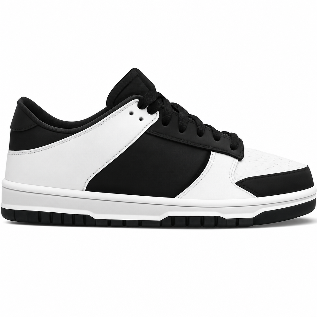 Black and White Low-Top Sneakers