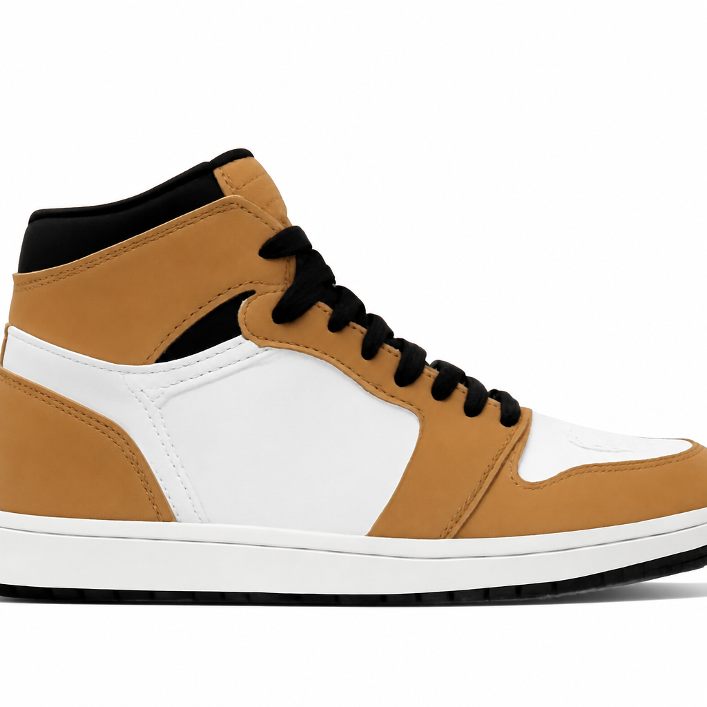 Brown Leather High-Top Sneakers