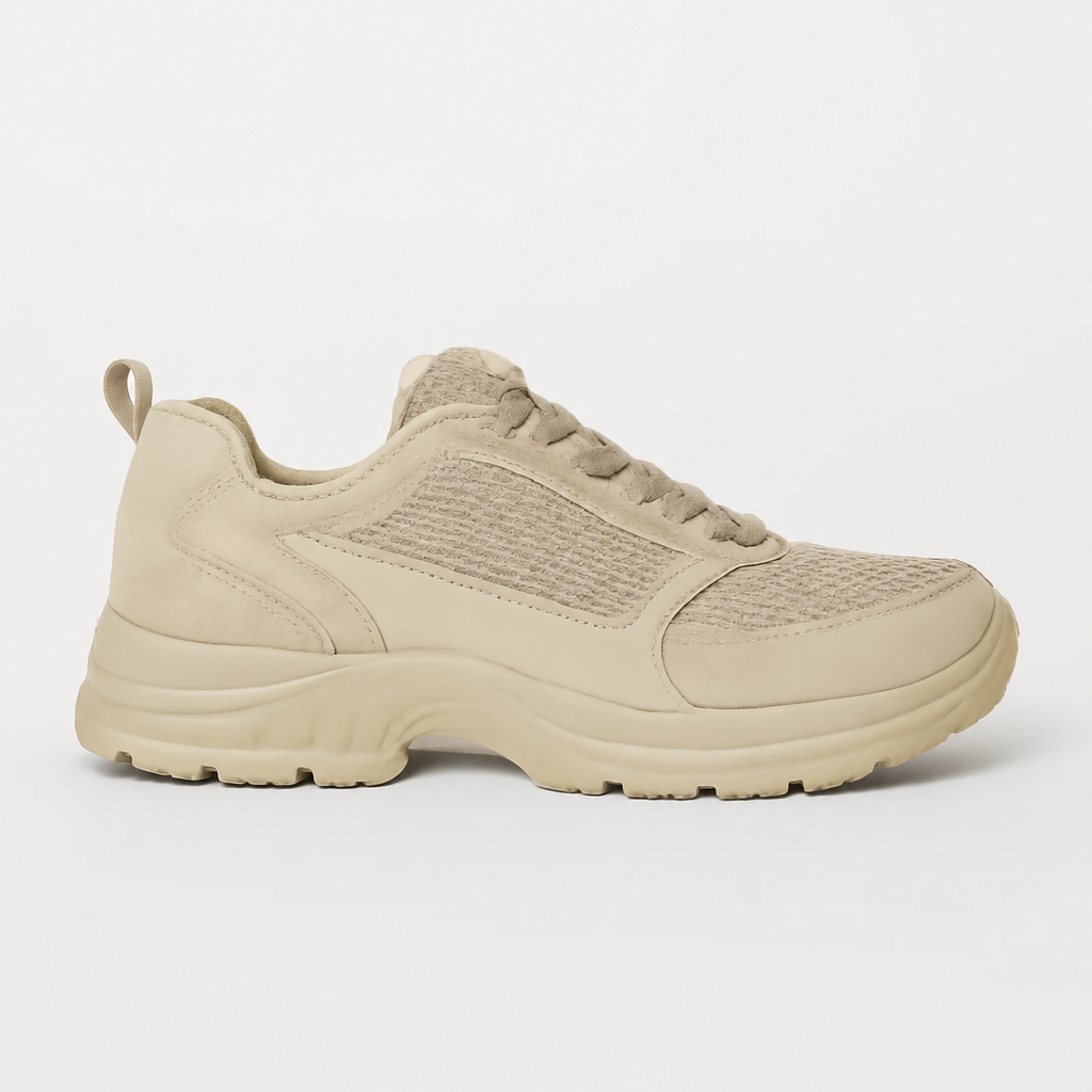 Fossil Beige Mesh Sneakers