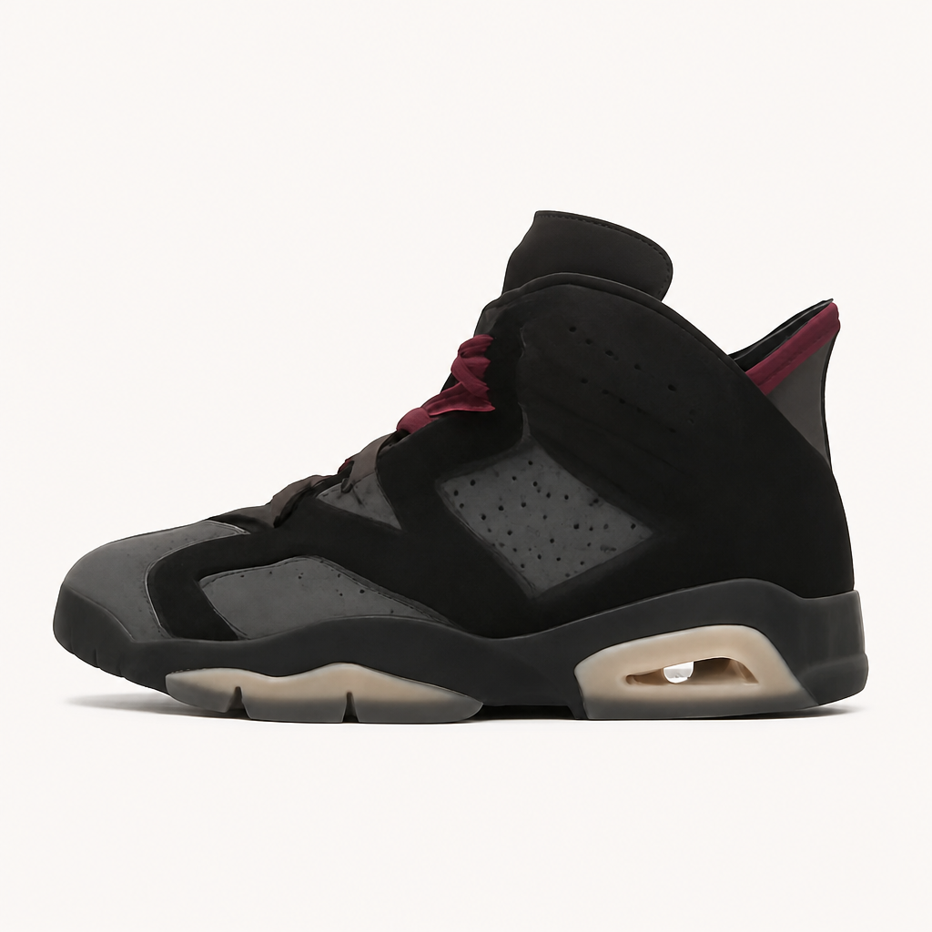 Bordeaux and Grey Athletic Sneakers