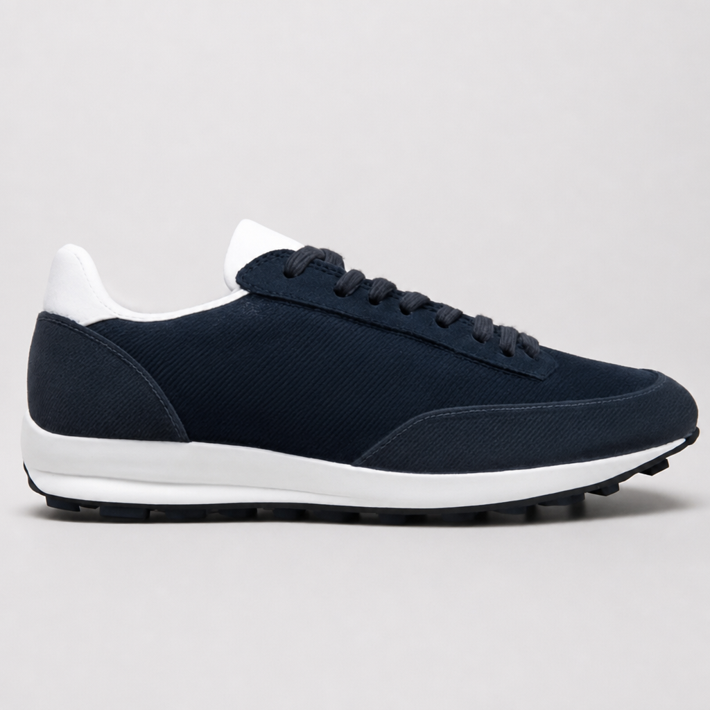 Blue Suede Layered Sneakers