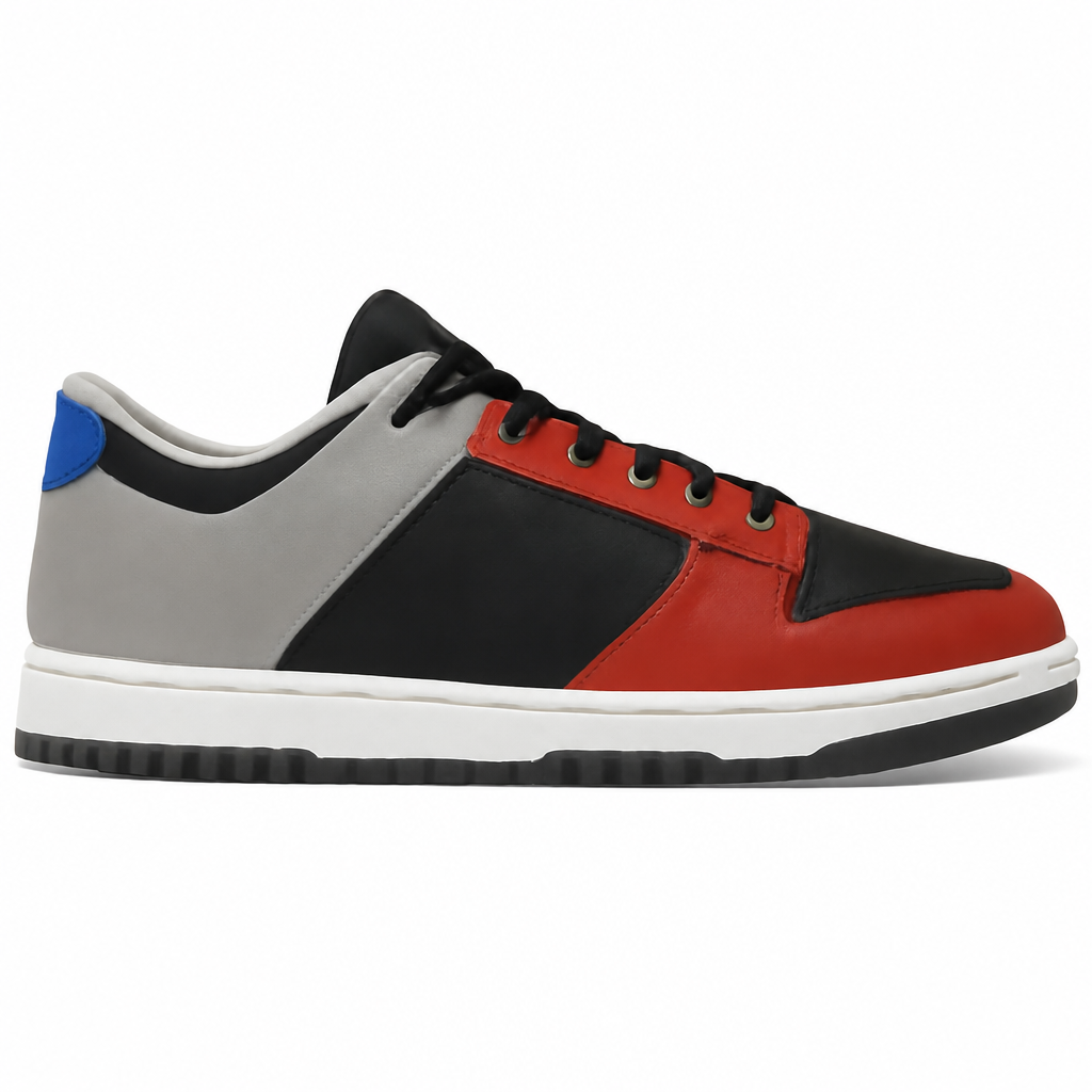Blue and Orange Low-Top Sneakers