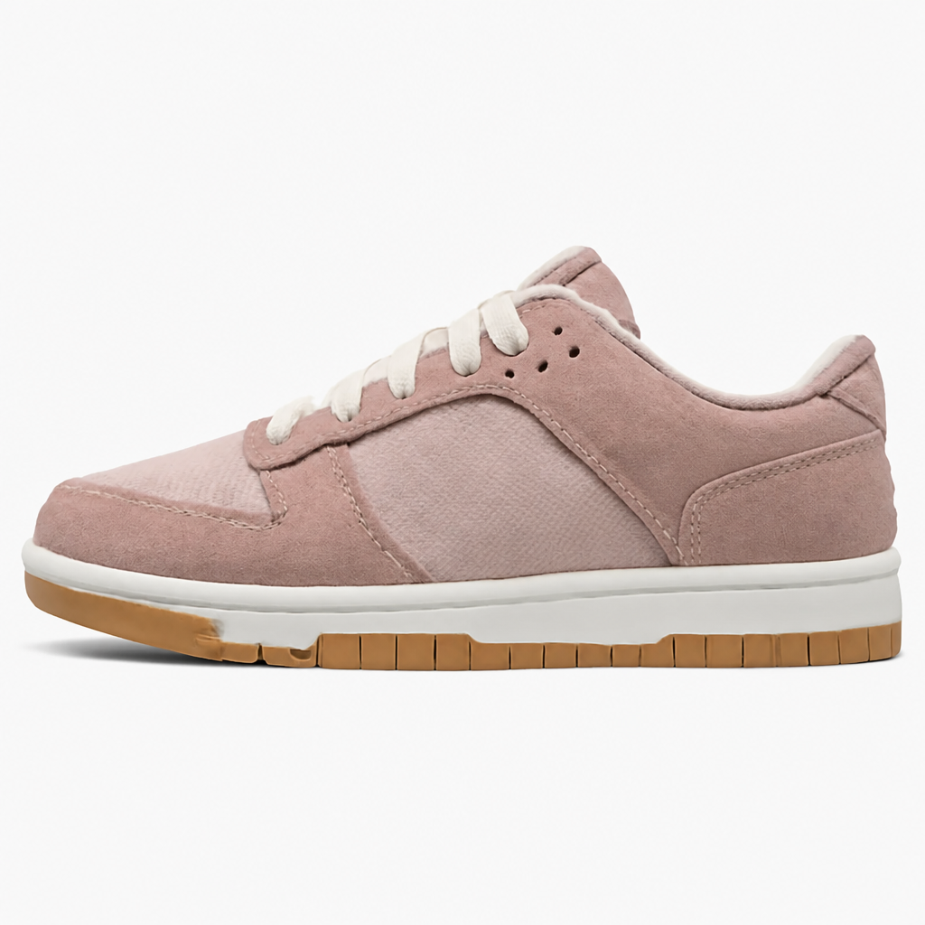 Brown Fuzzy Low-Top Sneakers