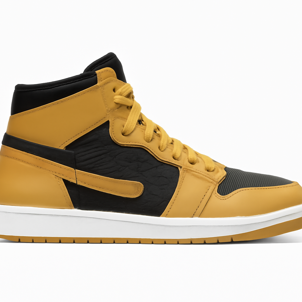 Yellow and Black High Top Sneakers