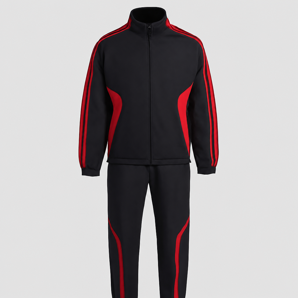 Maroon Athletic Tracksuit Set