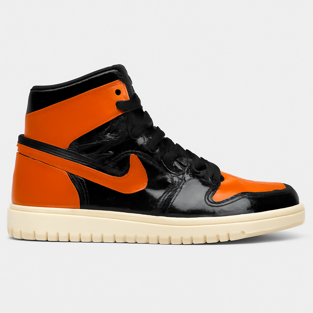 Orange and Black High-Top Sneakers