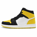 Black and Yellow Mid-Top Sneakers