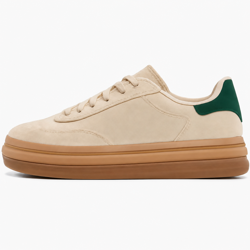 Magic Beige and Green Sneakers