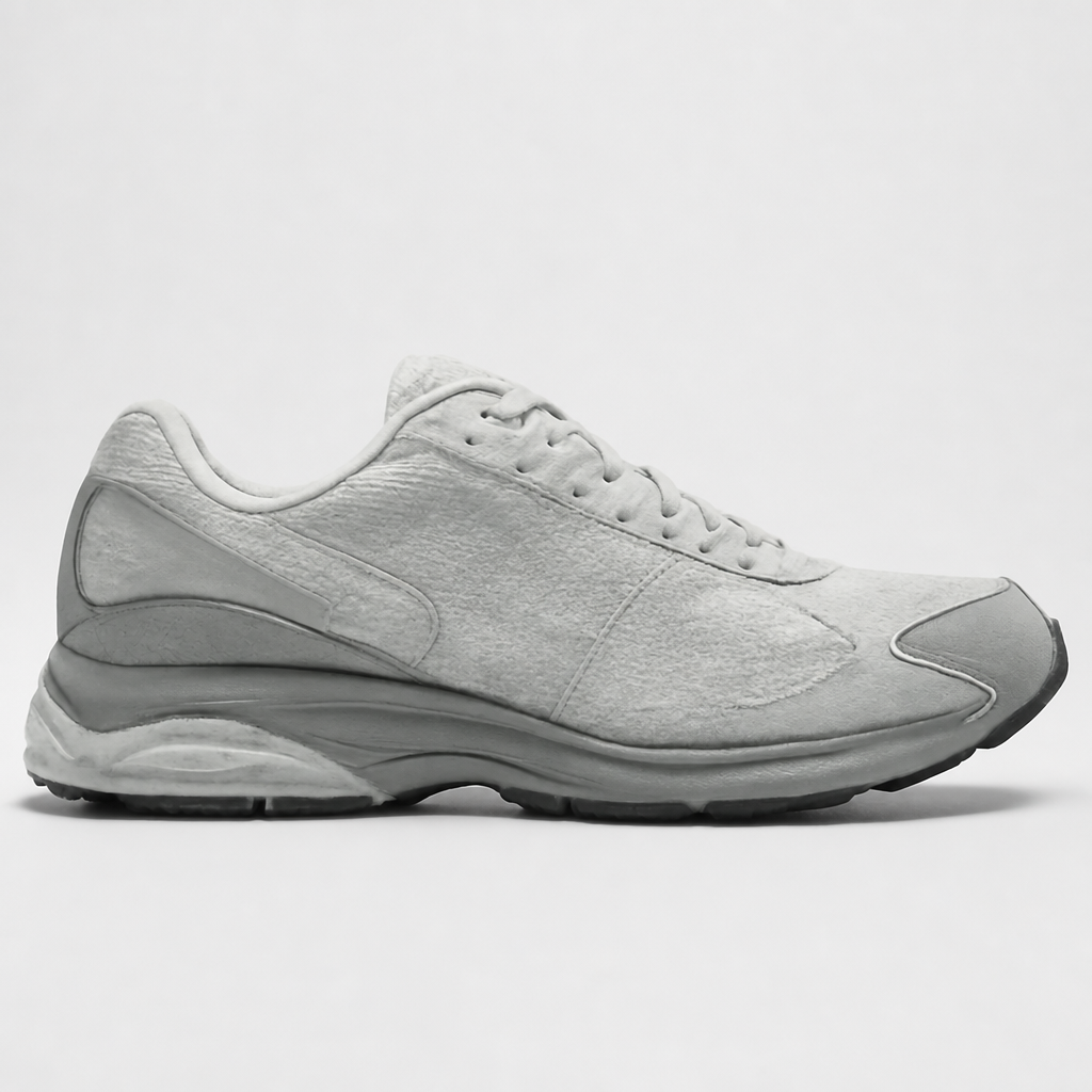 Cream and Grey Running Sneakers