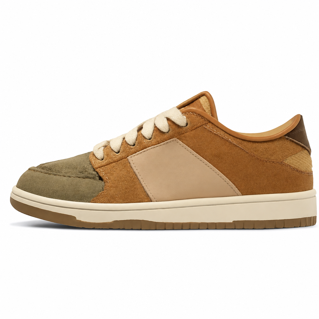Brown Canvas Low-Top Sneakers