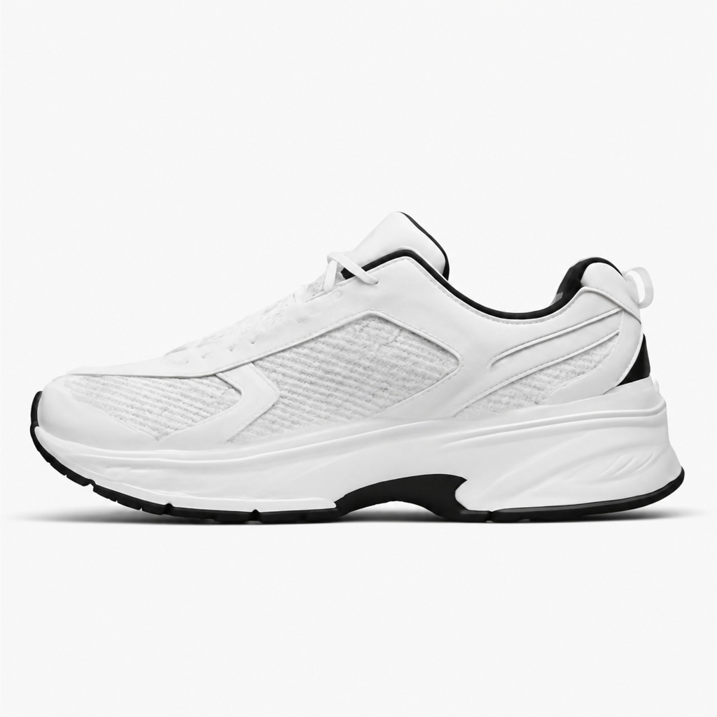 White and Black Retro Sneakers