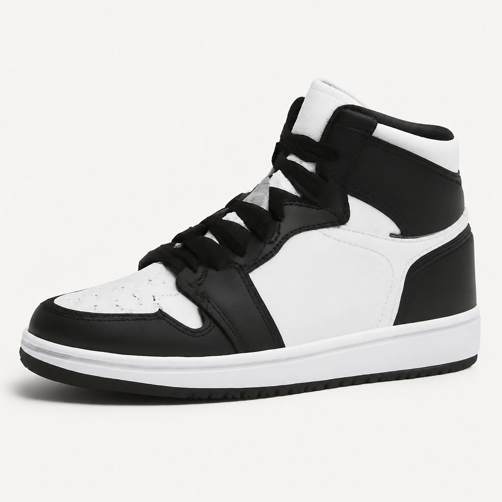 Black and White High-Top Sneakers