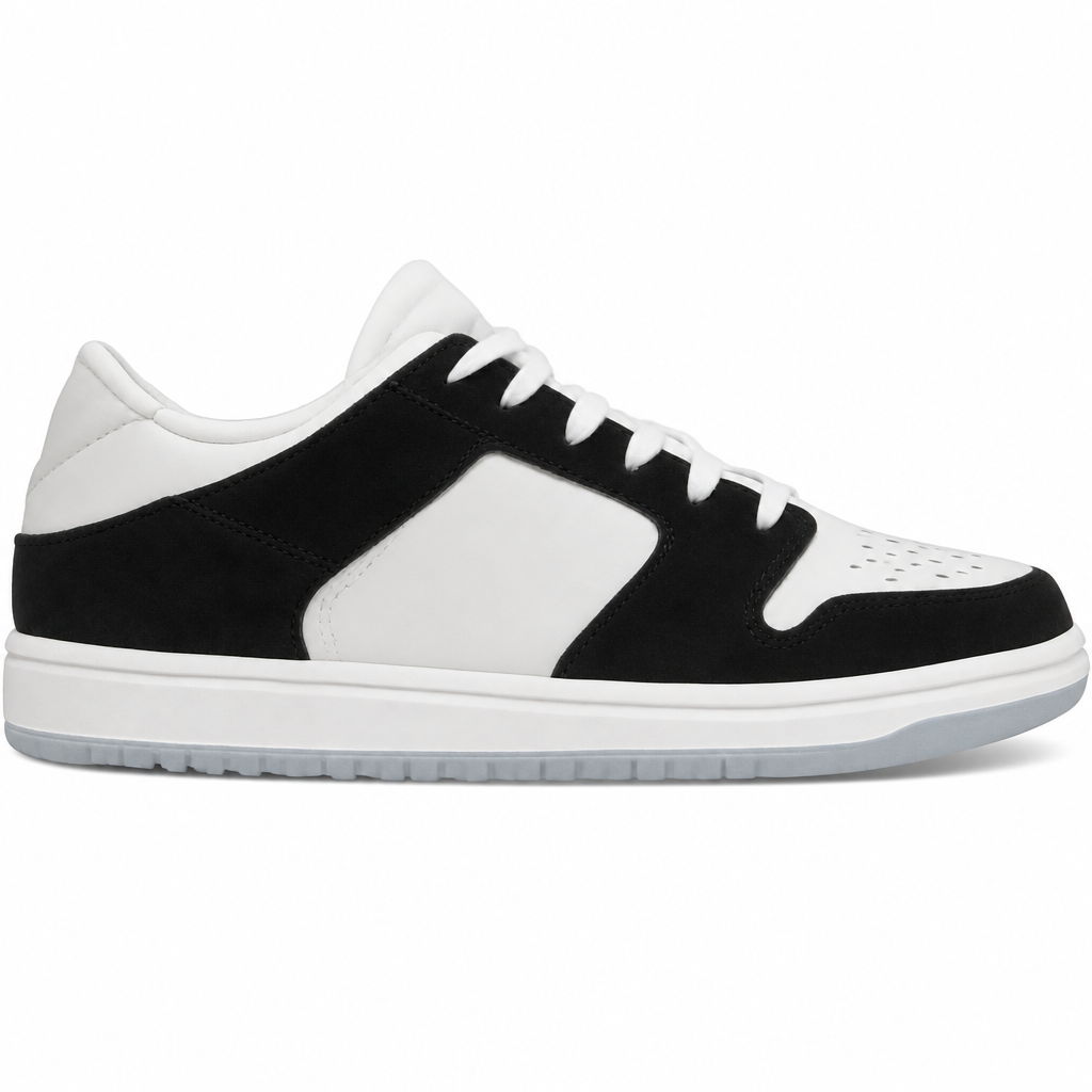 Black and White Low-Top Sneakers