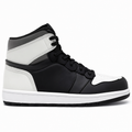 White and Grey Mid-Top Sneakers