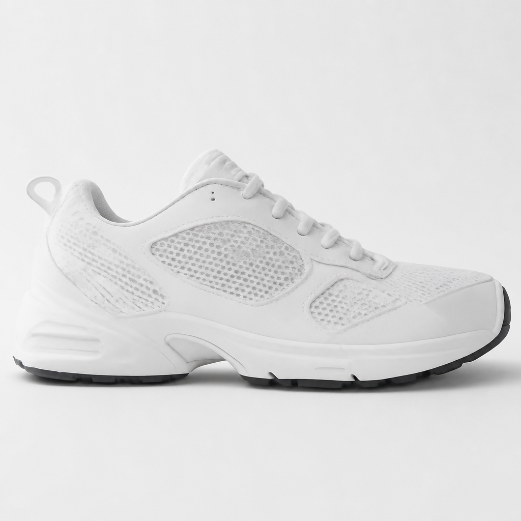 White Pearl Grey Athletic Sneakers