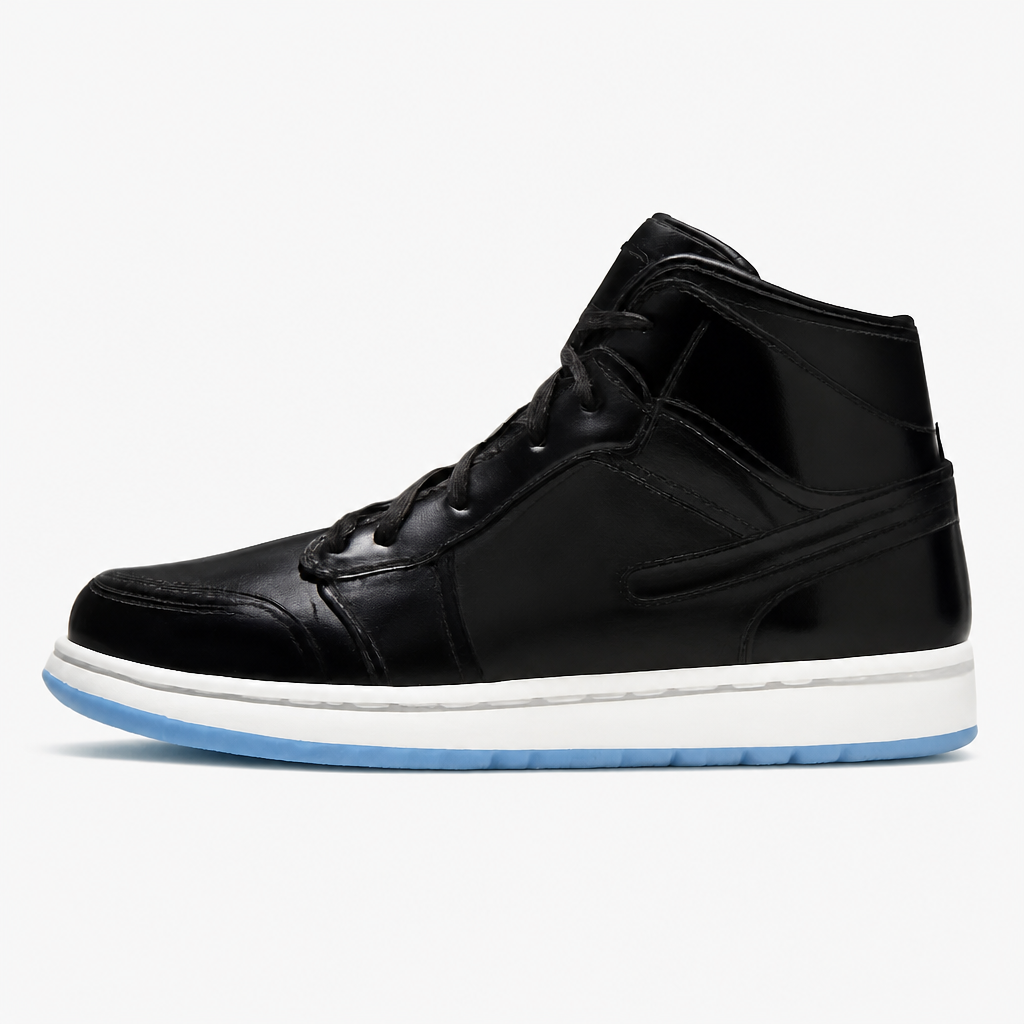 Mid-Top Black and Blue Sneakers