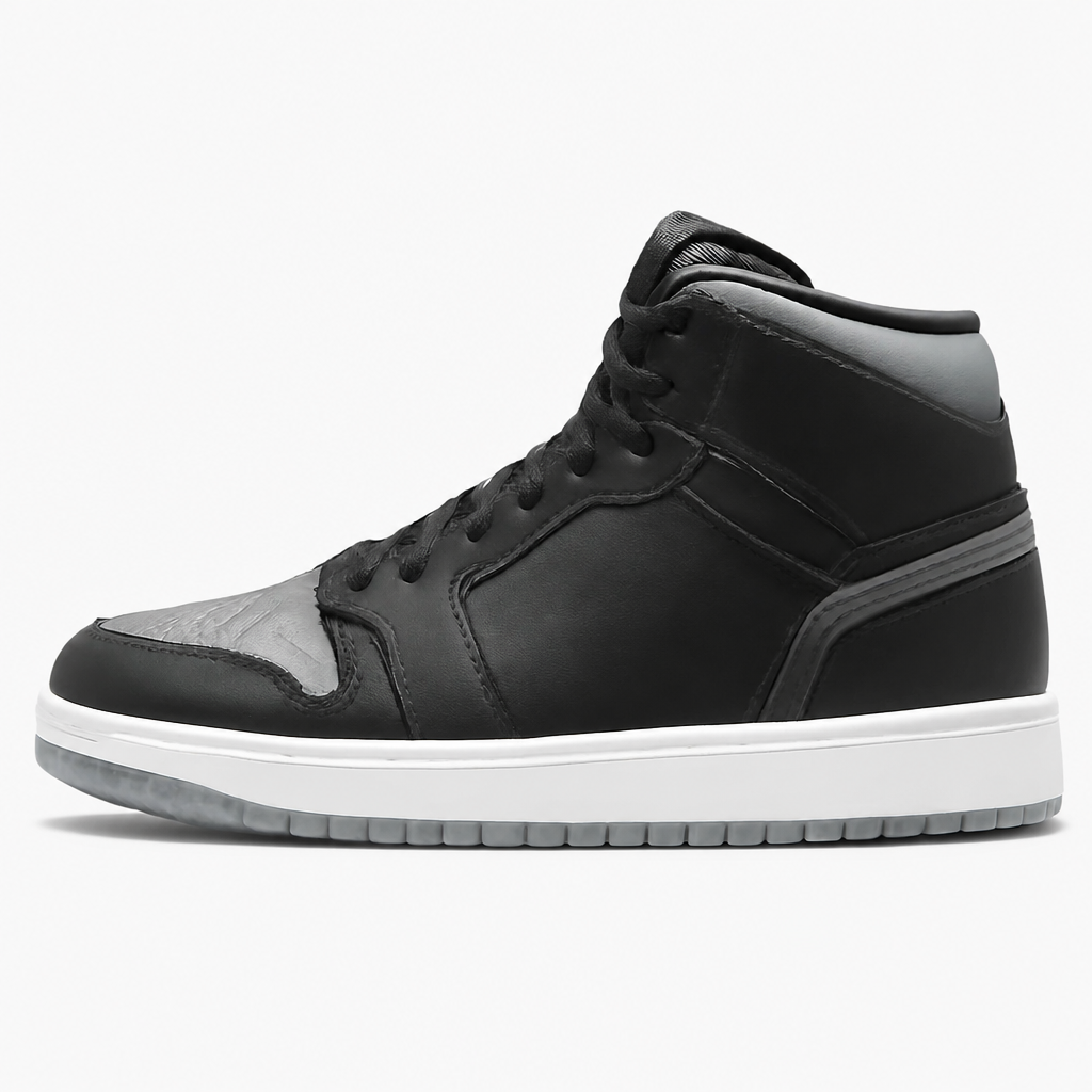 Gray and Black High-Top Sneakers