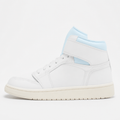 Cream and Blue High-Top Sneakers