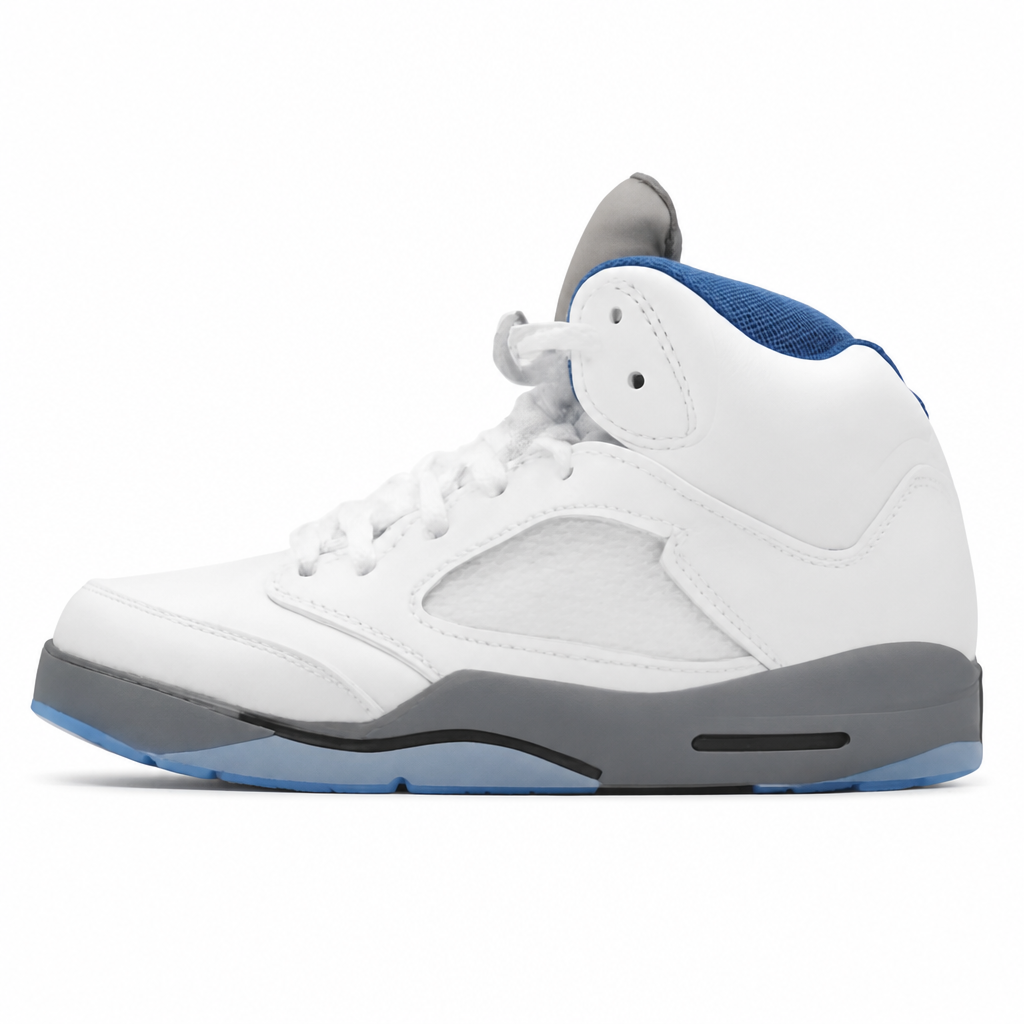 White and Grey High-Top Sneakers