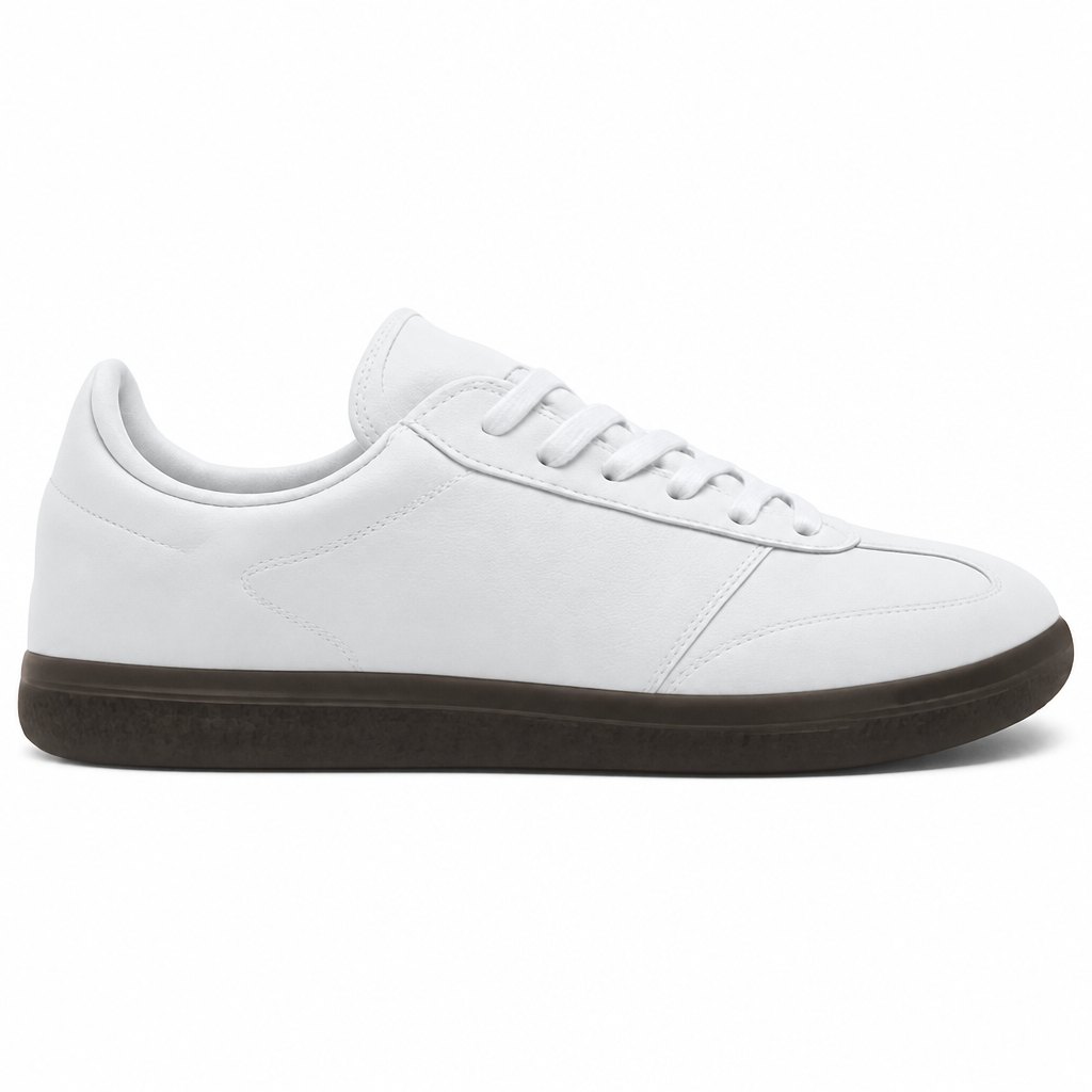 White Classic Soccer Sneakers