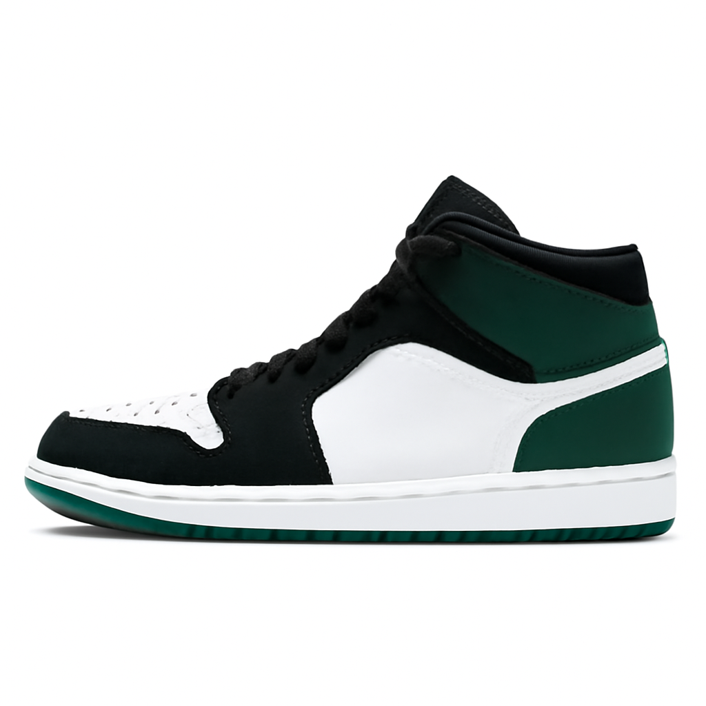 White Black Mystic Green Sneakers