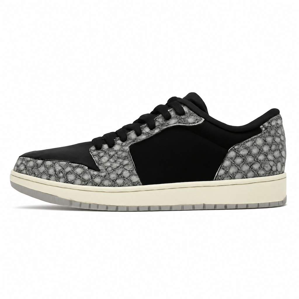 Black and Grey Low-Top Sneakers