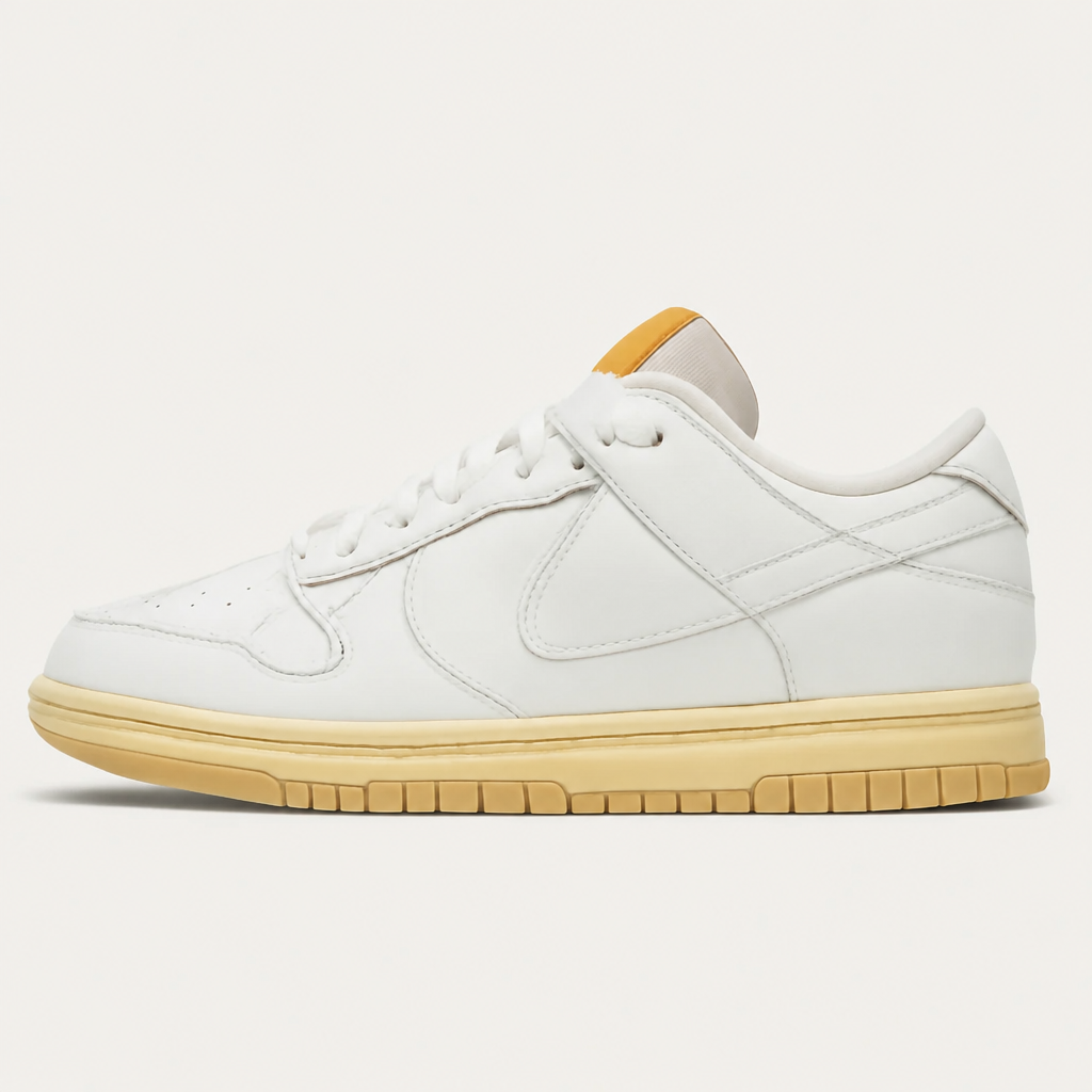 Cream Canvas Low-Top Sneakers