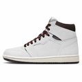 Cream Leather High-Top Sneakers