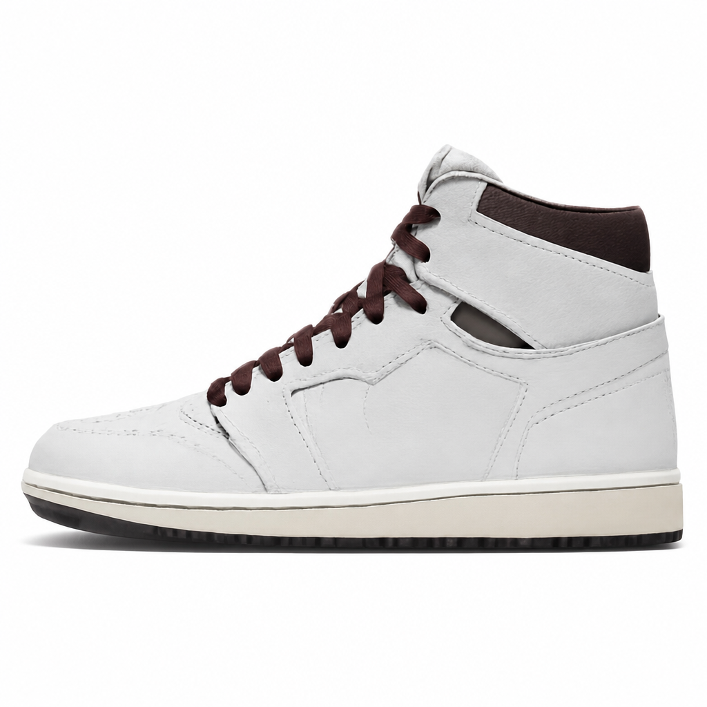 Cream Leather High-Top Sneakers