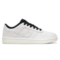 White Low-Top Sneakers with Blue Accents