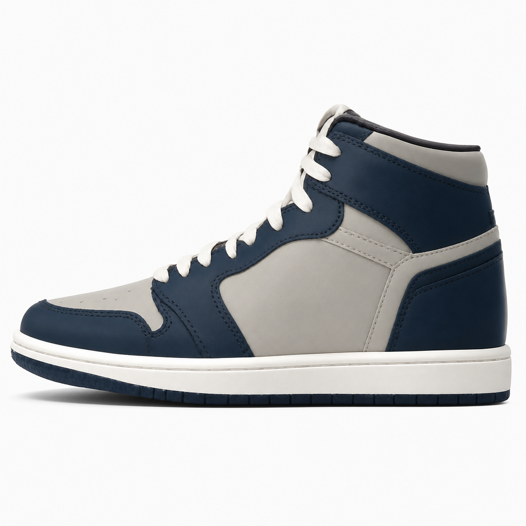 Navy Blue High-Top Sneakers
