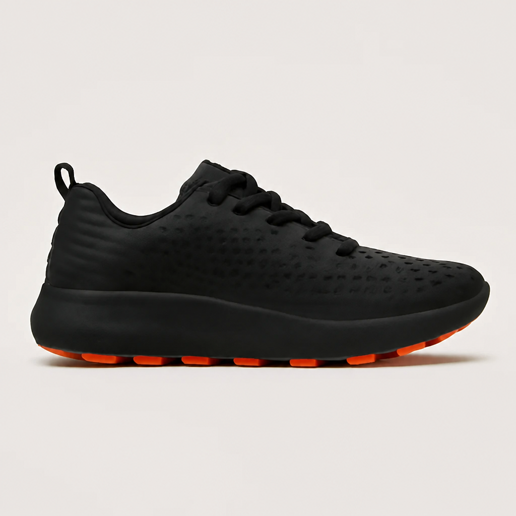 Black Chrome Lace-Up Sneakers
