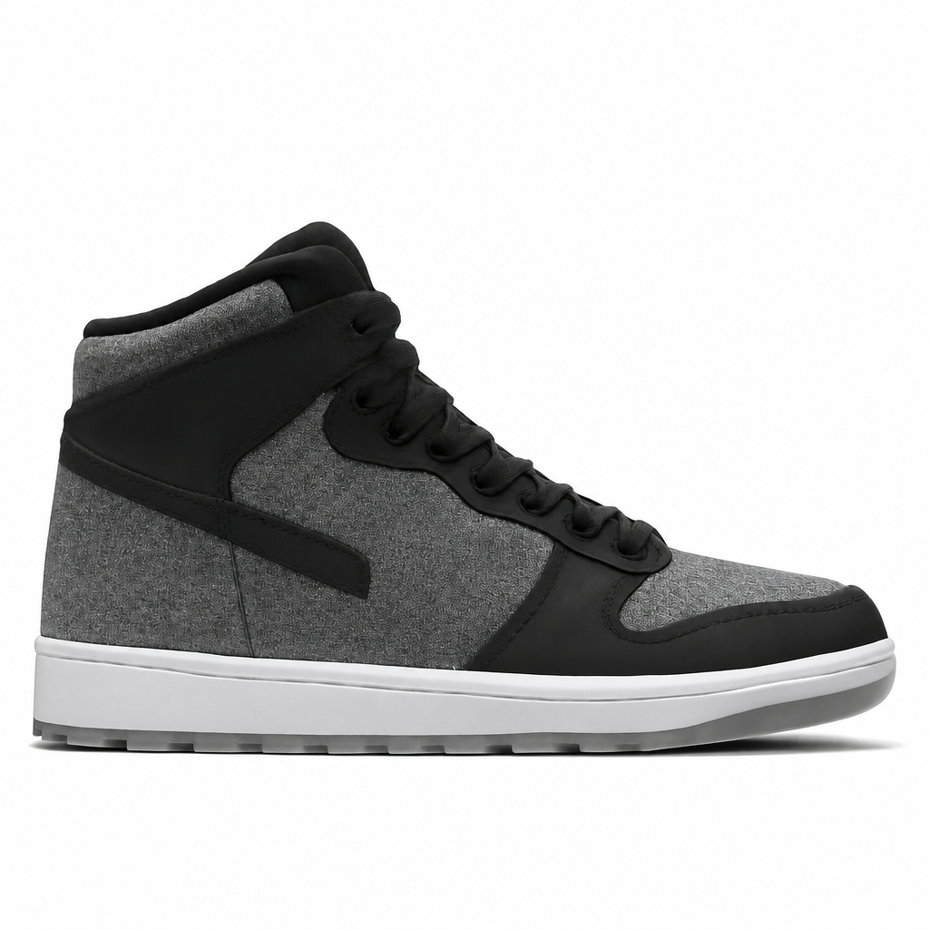 Black and Grey High-Top Sneakers
