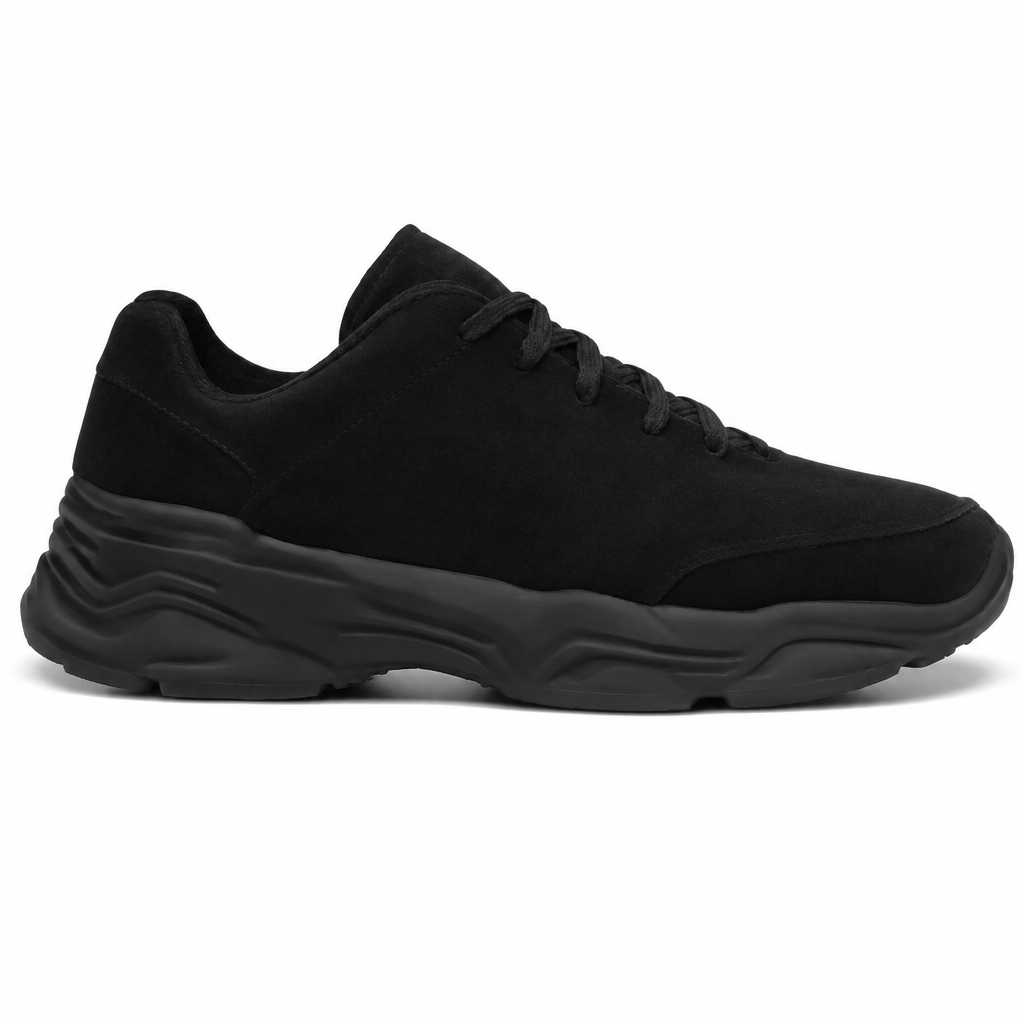 All-Black Cushioned Sneakers