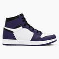Court Purple and White High-Top Sneakers