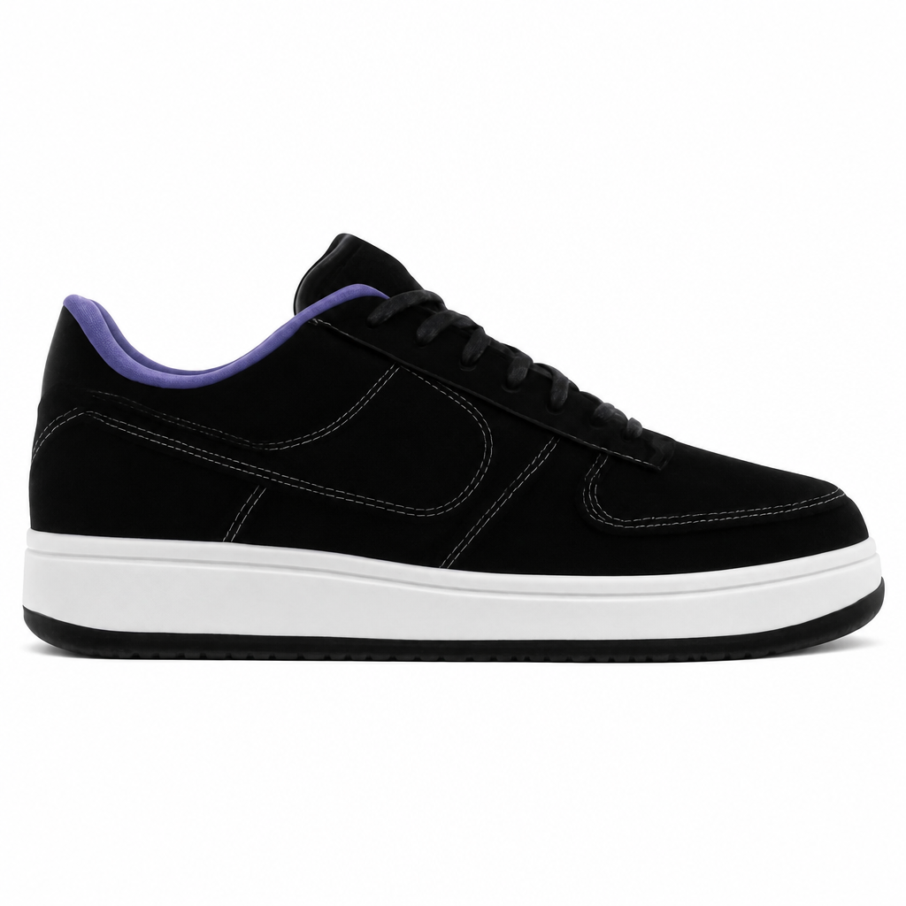 Black Purple Low Top Sneakers