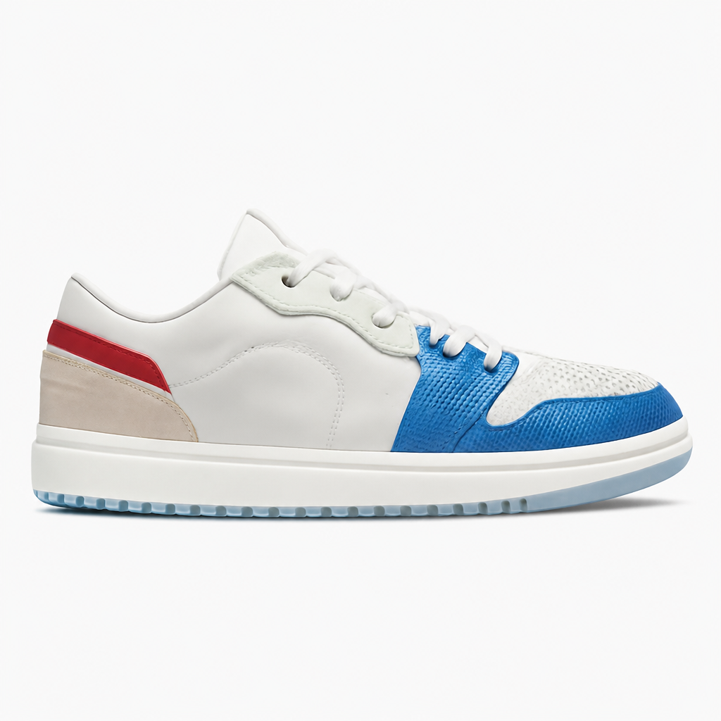 Low-Top White and Red Sneakers