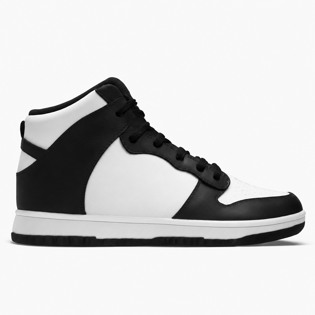 Black and White High-Top Sneakers