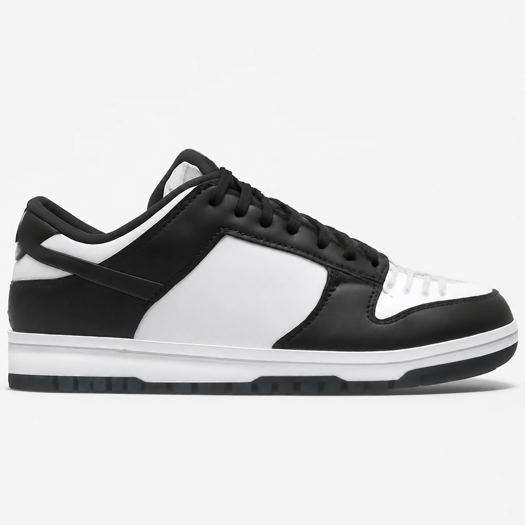 Black and White Low-Top Sneakers