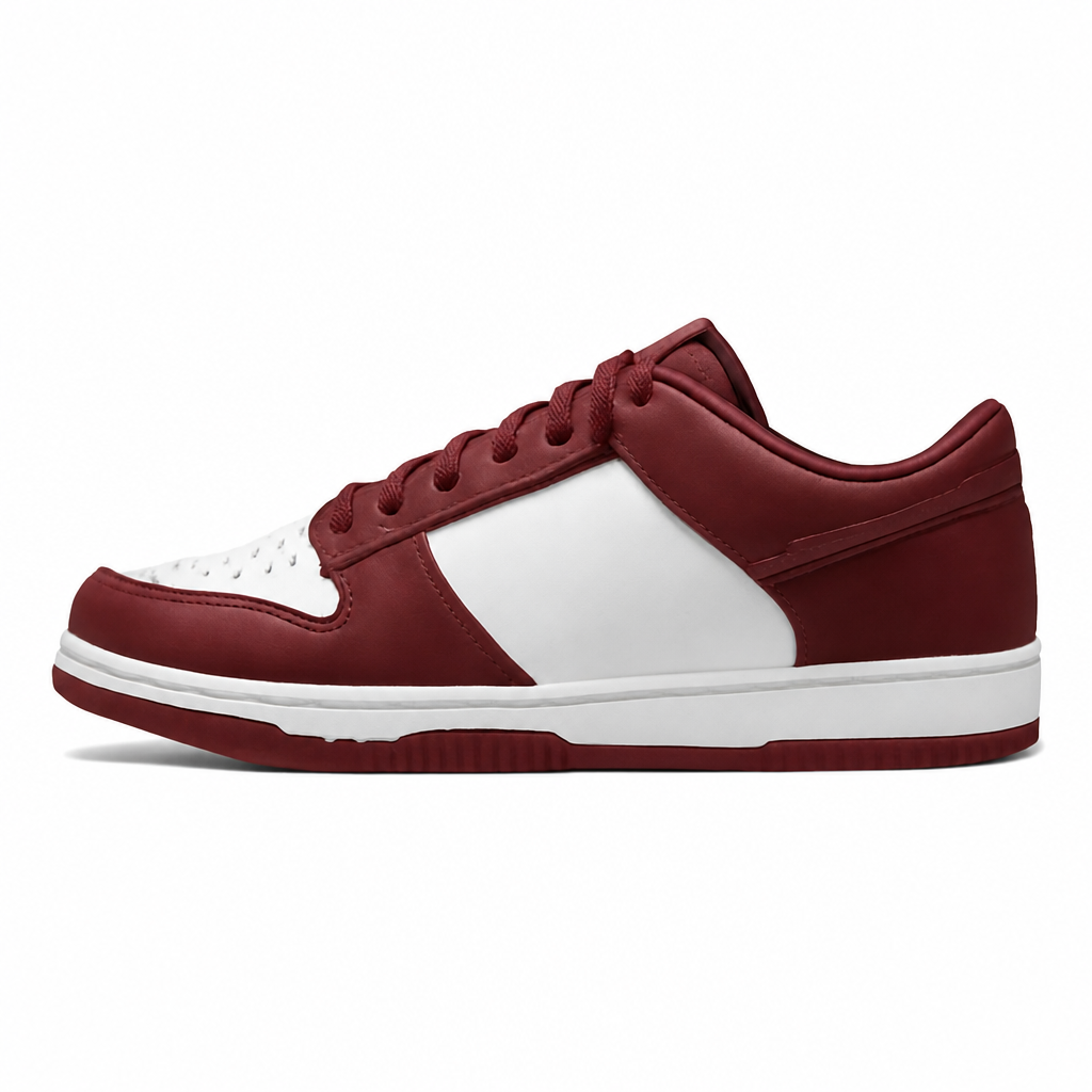 Bordeaux Leather Low-Top Sneakers