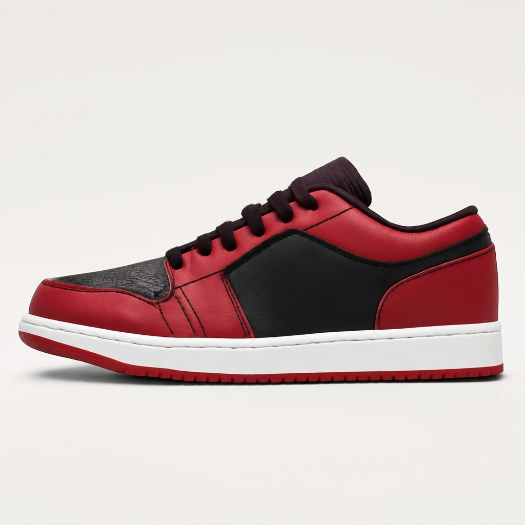 Bred Toe Red Low Sneakers