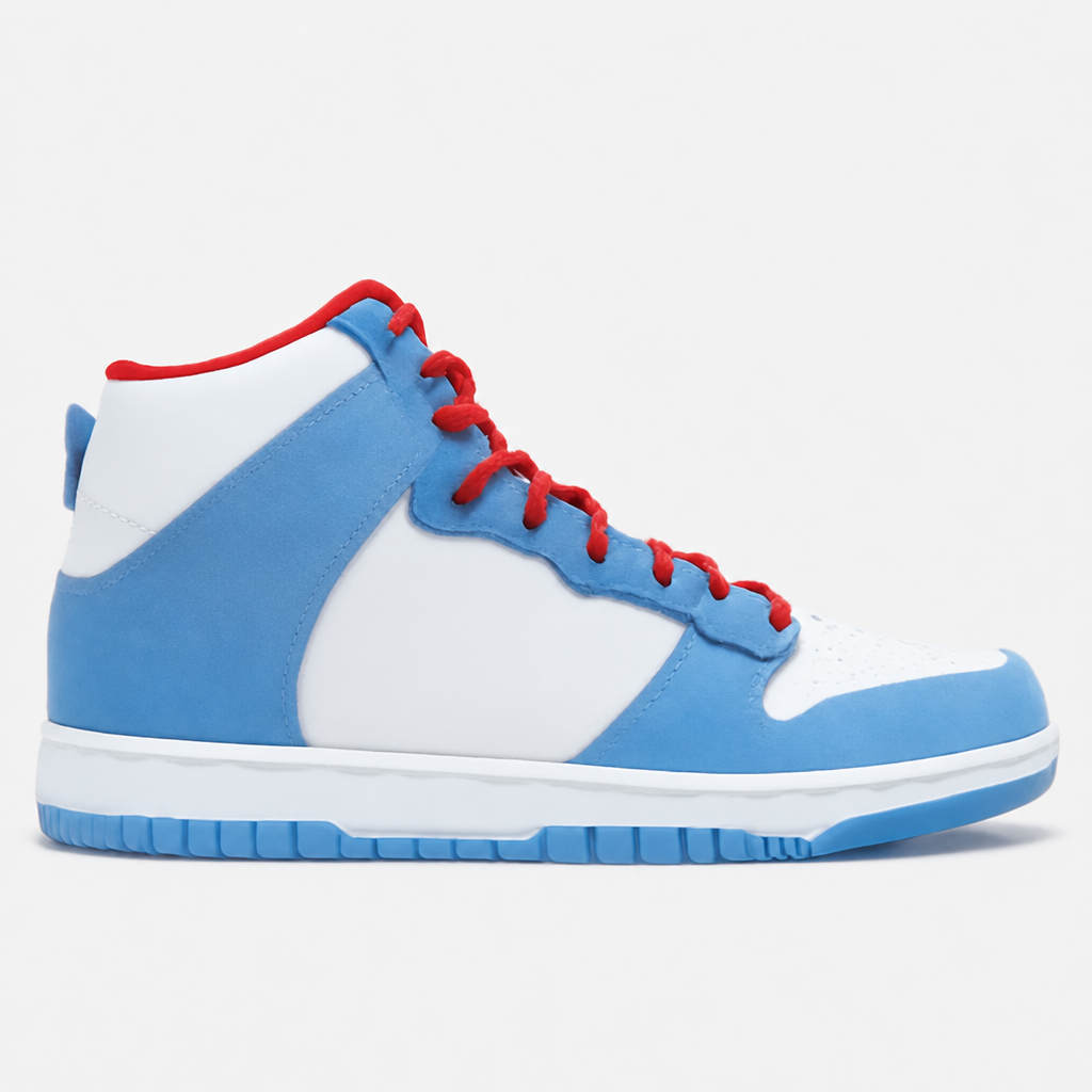 Blue Cartoon High-Top Sneakers