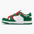 Off White and Pine Green Low Sneakers