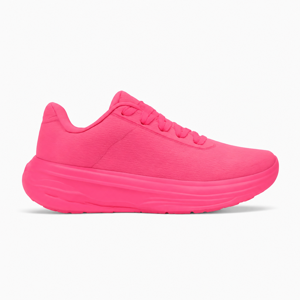 Hyper Pink and Black Running Shoes