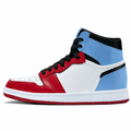 High Top Blue and Red Sneakers