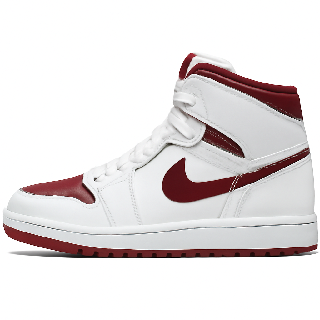Red and White High-Top Sneakers