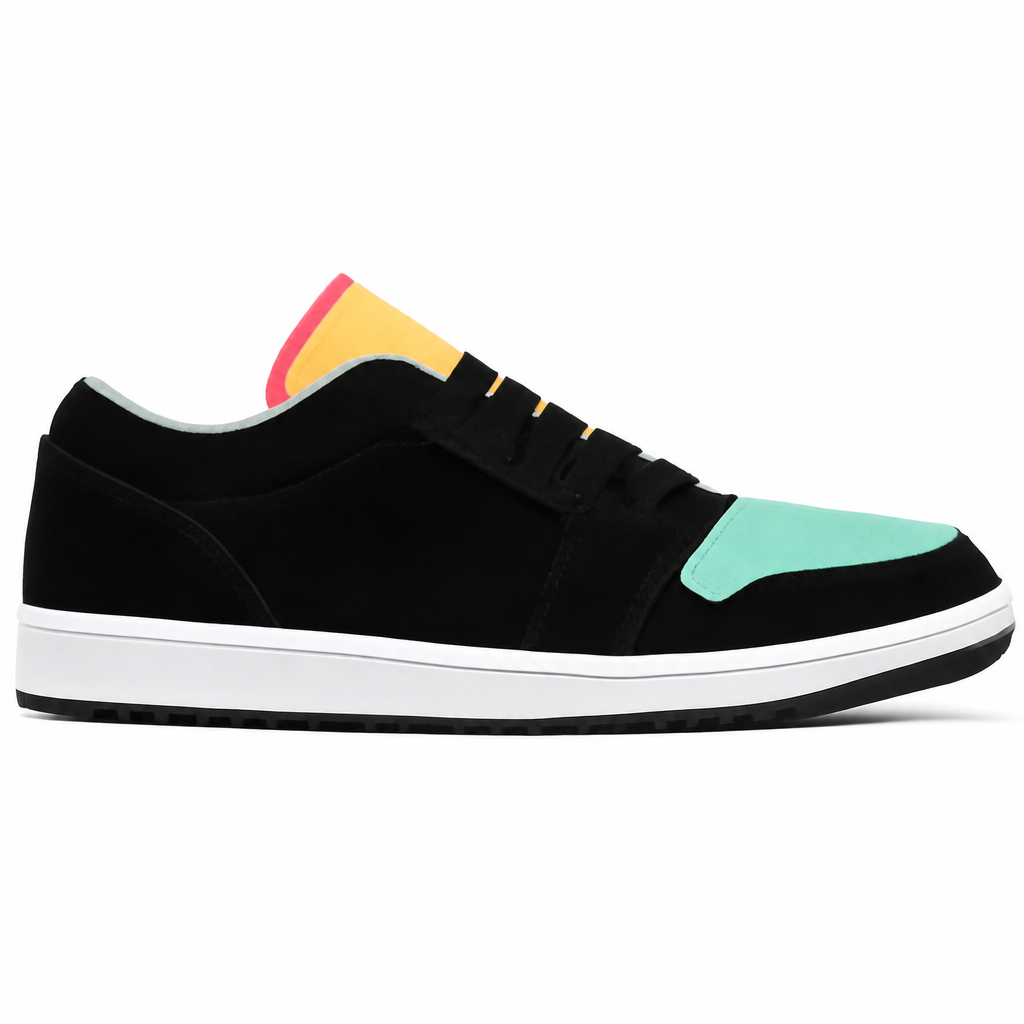 Black and Green Low-Top Sneakers