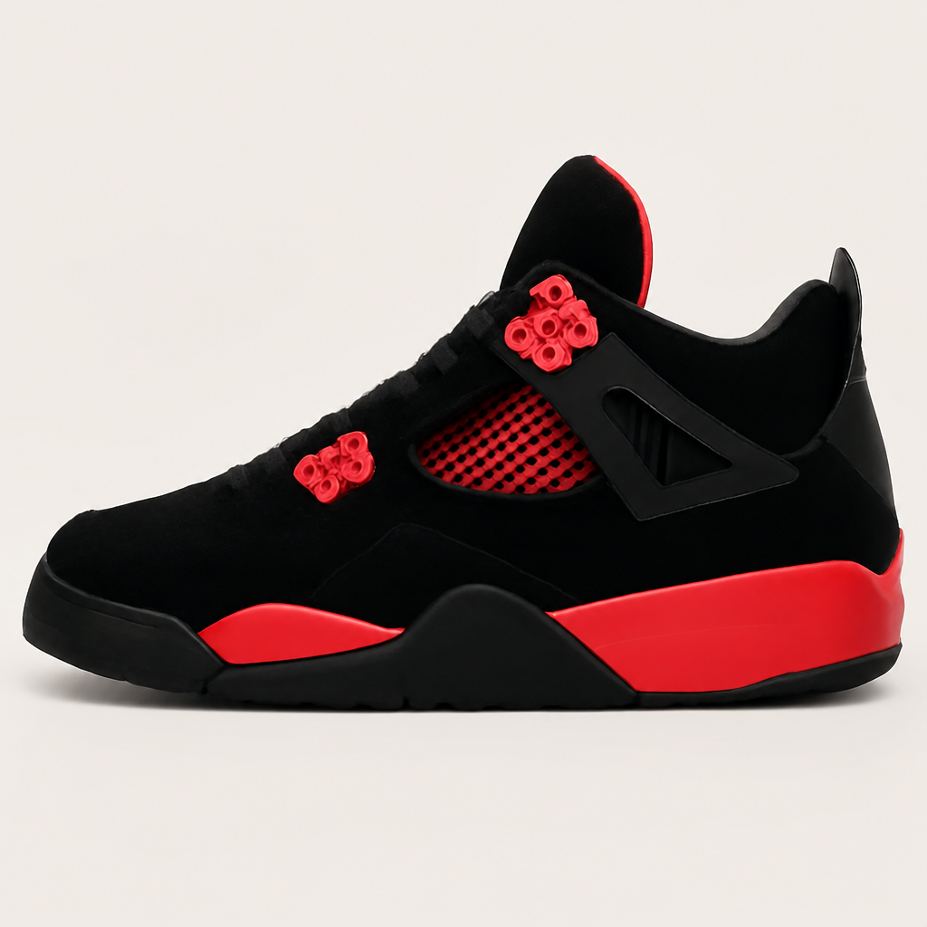 Red and Black Retro Sneakers
