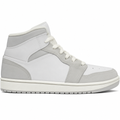 White Grey Mid-Top Sneakers